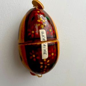 Vintage Ukrainian wooden egg toy